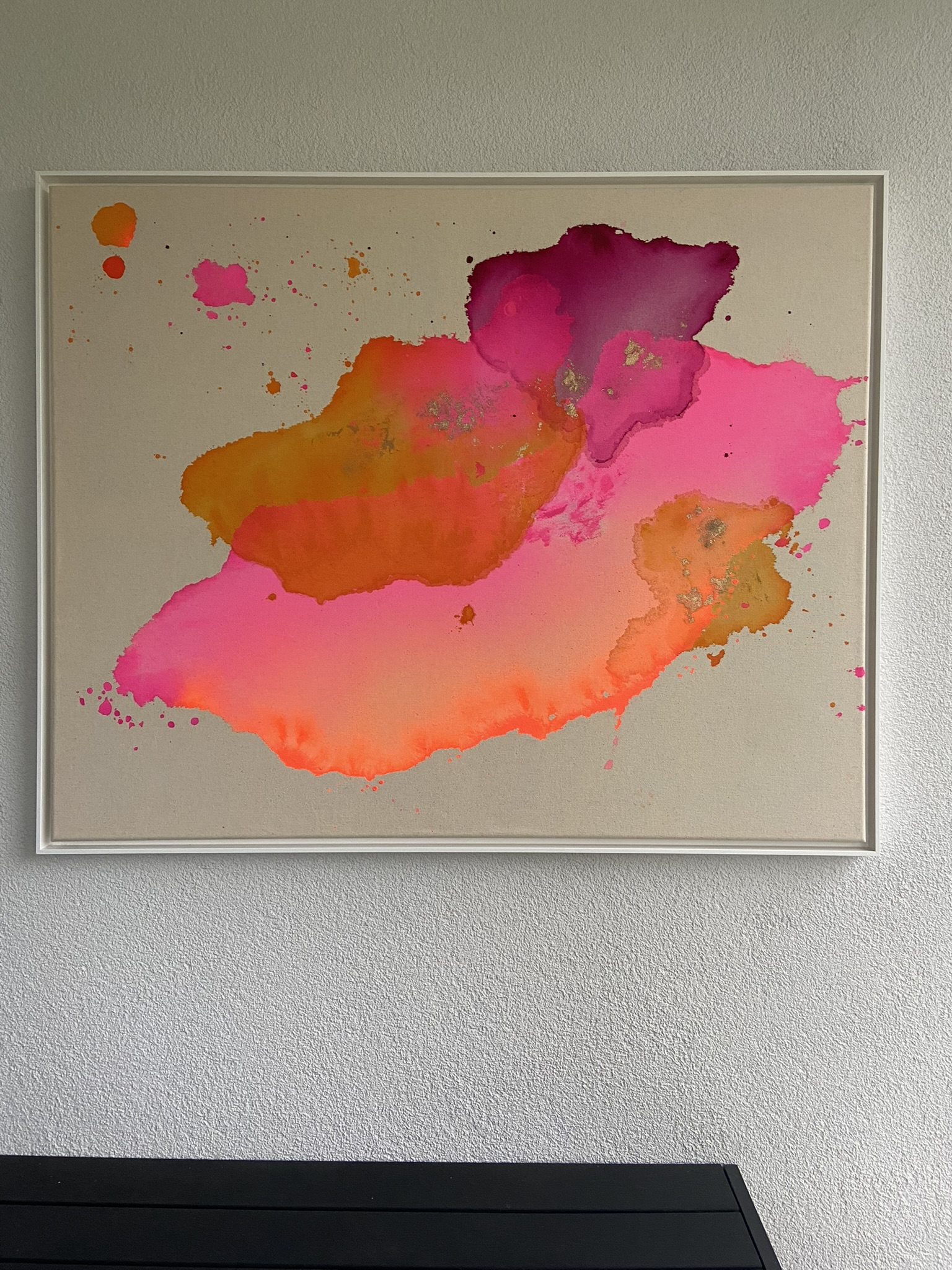 Sommersehnsucht, 2025, Acryl und Gold auf roher Baumwollleinwand, Ansicht 4